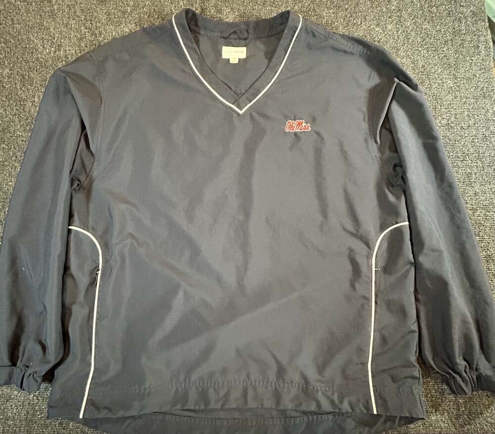 Cutter & Buck CB WindTec Ole Miss Rebels V-Neck Pullover Windbreaker Jacket XL